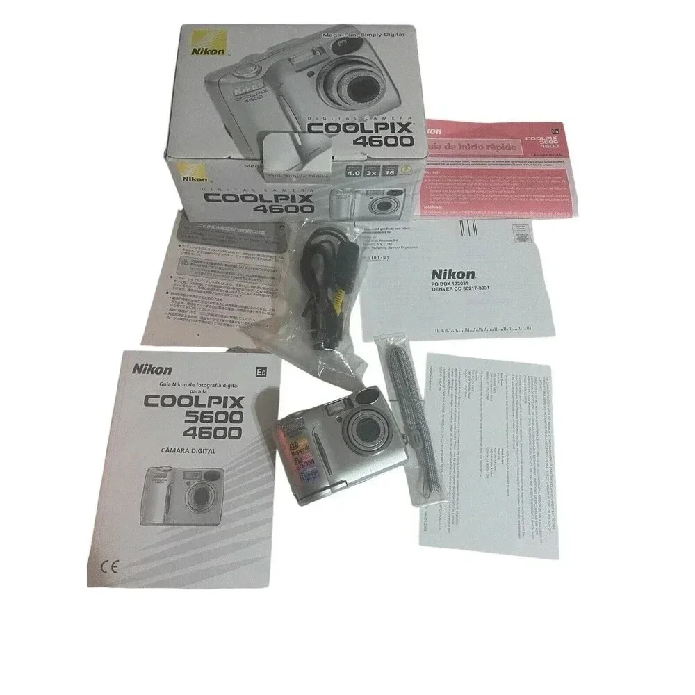Nikon Coolpix 4600 Silver 4.0 MP 3x Optical Zoom Flash Digital Camera For Parts